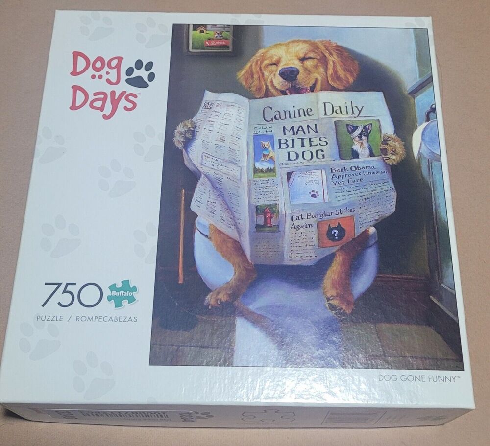 Buffalo Games Dog Days #17330 "Dog Gone Funny" 750-Piece Puzzle Complete LN
